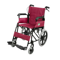 aidapt 摺疊式黑色支架便攜輪椅 MSVA1049BX | 可升起扶手 - (紅色)