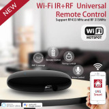 UKG Pro - 智能WiFi IR+RF紅外射頻遙控器7.5CM(USB供電) | 黑色智能萬能無線360°覆蓋遙控器 紅外線遠程操控制電器 USW-IRRF-BK-S12