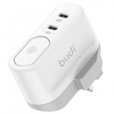 BUDI 二合一兩位 Type-C PD 快速充電器 | 夜燈 AC326DUW -(白色)