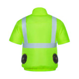 反光空調冷氣服淨單上衣  - 綠色L碼 【不含風扇】| 戶外工作風扇衣