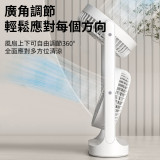 Nidouillet ET042201 日本暢銷 雙層便捷風扇 | 三檔風速 USB充電 | 白色
