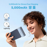 Anker Nano Power Bank 5000mAh 摺疊式充電頭行動電源 (22.5W，內置Type-C接頭) A1653H11｜移動電源｜移動電池｜尿袋 - 黑色