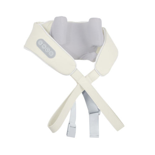 斜方肌頸椎仿人手按摩器 - 米白色 | 6爪八字大面覆蓋 | 2檔NTC溫感熱敷 | 45°斜推黃金爽角