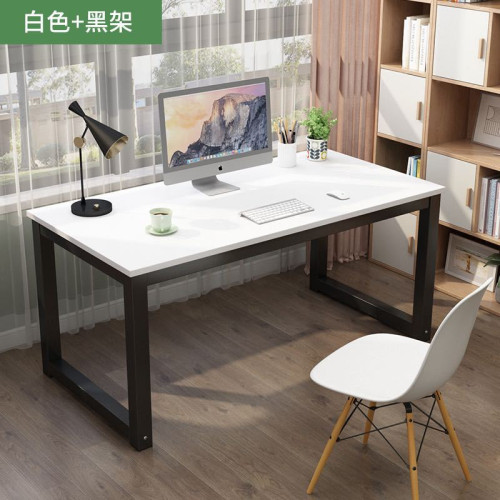 桌上型電腦桌 | 寫字樓簡約辦公桌 | 簡易書桌 -80*50*73cm-白色桌面+黑架