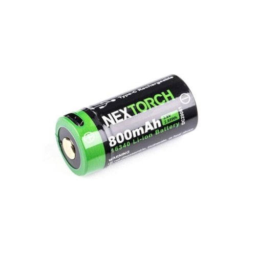 Nextorch 自帶Type-C直充16340 鋰電池 (800mAh) | 香港行貨