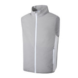 夏季降溫服 | 空調服馬甲 | 製冷風扇服 | 防中暑戶外工裝 - 淺灰色+2個無刷風扇 - XXL碼