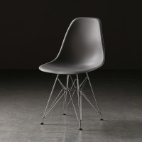 北歐伊姆斯椅炭鋼腳款 | 創意休閒椅 | 辦公咖啡椅 | 北歐風格餐椅  - 深灰色