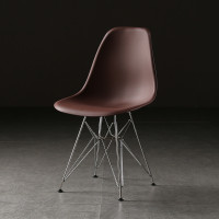 北歐伊姆斯椅炭鋼腳款 | 創意休閒椅 | 辦公咖啡椅 | 北歐風格餐椅  - 咖啡色