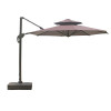 戶外大型太陽傘 | 防曬防風防水遮陽傘 | 高端羅馬傘 - 3米圓形無邊羅馬傘配水箱底座 - 咖啡色
