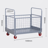 折疊網格手推車 | 倉儲車間物料車 | 圍欄拉貨搬運車 - 5寸小號