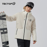 TECTOP 2024新品探拓戶外情侶款秋冬滑雪衣 | 防水保暖滑雪衣 | 加棉滑雪服 - 卡其色 - M碼