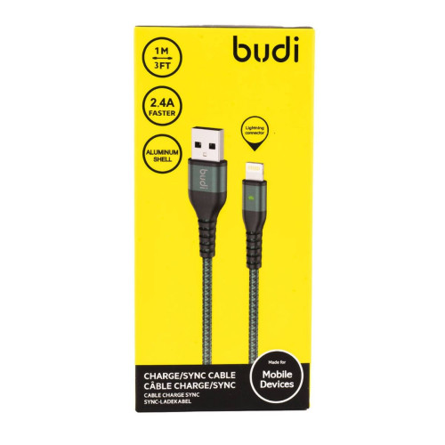 BUDI DC211L10L Lightning - USB Apple IPhoneI Pad 充電線 (1米) | 2.4A 快速充電 USB至Apple IPhoneI Pad | 香港行貨