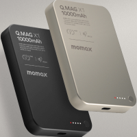 Momax Q.Mag X1 超薄磁吸流動電源 (10000mAh) - 砂岩色 | 自動感應充電 | 磁性卡扣設計 | 香港行貨