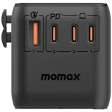 Momax 1-World 140W 4-插口 + AC旅行充電插座(內附140W USB-C充電線) - 黑色 | 內置JP/US、AU、EU、UK插座 | 香港行貨