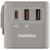 Momax 1-World 70W 3-插口 + AC 旅行充電插座 - 灰色（UA18UKE） | 內置JP/US、AU、EU、UK插座 | 內置伸縮充電線 | 香港行貨