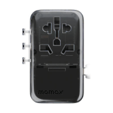 Momax 1-World+ Flow 35W 4-插口 + AC 旅行充電插座 - 白色（UA21UKW） | 內置JP/US、AU、EU、UK插座 | 內置伸縮充電線 | 香港行貨