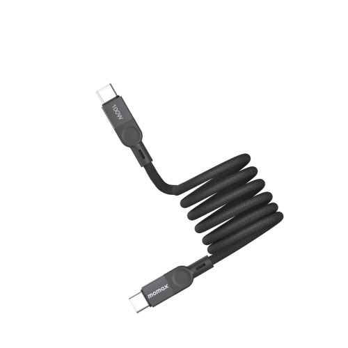 Momax  Mag Link USB-C to USB-C USB2.0 100W 1M 磁吸充電線（DC35D）- 黑色 | 磁吸收納 | 香港行貨