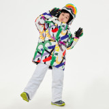 Oddivski 兒童加厚防風滑雪服 | 滑雪上衣外套 - 字母款 130cm