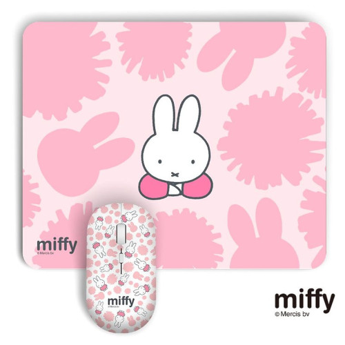 Miffy MIF31 2.4G無線鼠標+鼠標墊 套裝 - 粉紅色 | 舒適辦公 | 2.4G無線連接技術 | 便攜式滑鼠套裝 | 香港行貨