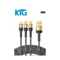 KTG 韓國C-312 1.2米3合1充電線 | 配銀色編織線 | Lighting+Type-C+Micro USB