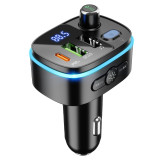 HOCO E62 車用藍牙FM發射器 - 黑色 | 速樂PD20W+QC3.0快速充電 | 內嵌氣氛燈 | 駕駛安全設計