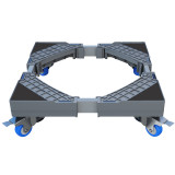 洗衣機底座支架 - 灰色升級款 - 單管4單輪（有煞車） | 洗衣機支撐架 | 家電增高架 | 防潮防蟲設計 | 移動滑輪配置 | 減震防護設計