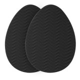 高跟鞋鞋底防滑貼 - 黑色（圓頭） | 前掌消音耐磨防滑墊 | 水紋自黏減震鞋底保護貼 | 行走消音效果 | 減震緩衝功能