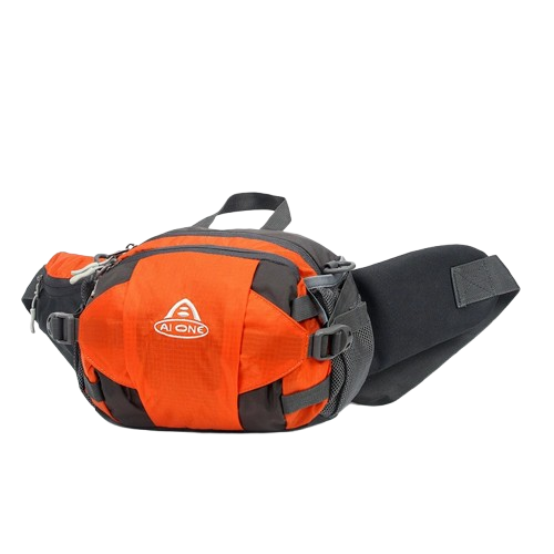 AIONE KA-6043 3L 戶外運動腰包 - 橙色| 多功能防水隔層收納包 | 跑步登山專用手機腰包