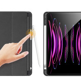 DUX DUCIS iPad 三折平板保護殼(附筆槽) - 黑色 - ipad 11in(適配Pro 2024) | 智慧休眠/喚醒功能 | 防刮保護 | 輕巧易攜帶 | 便利書寫/觀賞支架