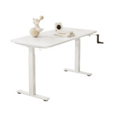 暢騰 F728 手動升降桌 - 白色+白色桌面（1200*600*25mm）| 手動調整高度 | 家用學習書桌