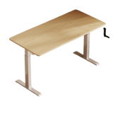 暢騰 F728 手動升降桌 - 白色+楓木色桌板（1200*600*25mm）| 手動調整高度 | 家用學習書桌