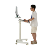 雙層可移動升降桌 - 白色 | 底層桌面可翻轉傾斜 | 氣動升降學習辦公桌