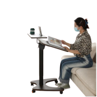 雙層可移動升降桌 - 黑色 | 底層桌面可翻轉傾斜 | 氣動升降學習辦公桌