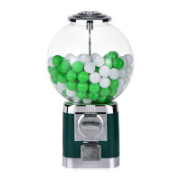 小型扭蛋機 - 銀底銀蓋+綠色機身 | 盲盒咖啡膠囊收納機 | 派對扭蛋玩具機