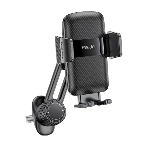 Yesido 易豆 C242 車用出風口手機支架 - 黑色 | 鷹嘴夾倒鉤底座設計 | 橫竪擺放不擋風