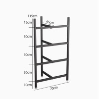 多層 半圓平衡球收納架 - 四層 - 黑色 | 瑜珈球健身置物架 | 多層空間利用 | 健身器材收納 | 穩定支撐結構 | 易於組裝
