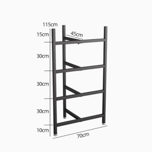 多層 半圓平衡球收納架 - 四層 - 黑色 | 瑜珈球健身置物架 | 多層空間利用 | 健身器材收納 | 穩定支撐結構 | 易於組裝