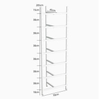 多層 半圓平衡球收納架 - 七層 - 白色 | 瑜珈球健身置物架 | 多層空間利用 | 健身器材收納 | 穩定支撐結構 | 易於組裝
