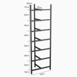 多層 半圓平衡球收納架 - 七層 - 黑色 | 瑜珈球健身置物架 | 多層空間利用 | 健身器材收納 | 穩定支撐結構 | 易於組裝