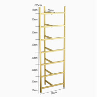 多層 半圓平衡球收納架 - 七層 - 金色 | 瑜珈球健身置物架 | 多層空間利用 | 健身器材收納 | 穩定支撐結構 | 易於組裝