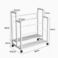 多層80cm寬大容量瑜珈墊收納籃架 - 兩層 - 白色 | 可放10張瑜珈墊 | 健身室置物架 | 多層架空間優化 | 安裝簡易便捷