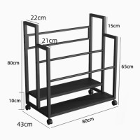 多層80cm寬大容量瑜珈墊收納籃架 - 兩層 - 黑色 | 可放10張瑜珈墊 | 健身室置物架 | 多層架空間優化 | 安裝簡易便捷