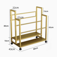 多層80cm寬大容量瑜珈墊收納籃架 - 兩層 - 金色 | 可放10張瑜珈墊 | 健身室置物架 | 多層架空間優化 | 安裝簡易便捷