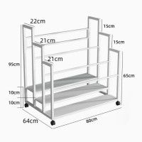 多層80cm寬大容量瑜珈墊收納籃架 - 三層 - 白色 | 可放15張瑜珈墊 | 健身室置物架 | 多層架空間優化 | 安裝簡易便捷