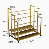 多層80cm寬大容量瑜珈墊收納籃架 - 三層 - 金色 | 可放15張瑜珈墊 | 健身室置物架 | 多層架空間優化 | 安裝簡易便捷
