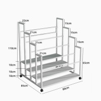 多層80cm寬大容量瑜珈墊收納籃架 - 四層 - 白色 | 可放20張瑜珈墊 | 健身室置物架 | 多層架空間優化 | 安裝簡易便捷