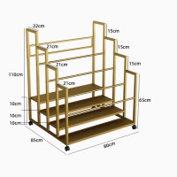多層80cm寬大容量瑜珈墊收納籃架 - 四層 - 金色 | 可放20張瑜珈墊 | 健身室置物架 | 多層架空間優化 | 安裝簡易便捷