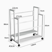 多層120cm寬大容量瑜珈墊收納籃架 - 兩層 - 白色 | 可放14張瑜珈墊 | 健身室置物架 | 超大容量 | 高效率空間利用
