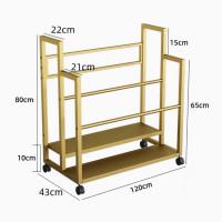 多層120cm寬大容量瑜珈墊收納籃架 - 兩層 - 金色 | 可放14張瑜珈墊 | 健身室置物架 | 超大容量 | 高效率空間利用