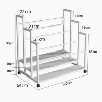 多層120cm寬大容量瑜珈墊收納籃架 - 三層 - 白色 | 可放22張瑜珈墊 | 健身室置物架 | 超大容量 | 高效率空間利用